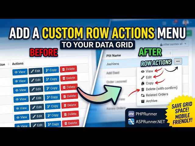 How to Add a Custom Row Actions Menu to a Data Grid (PHPRunner & ASPRunner.NET)