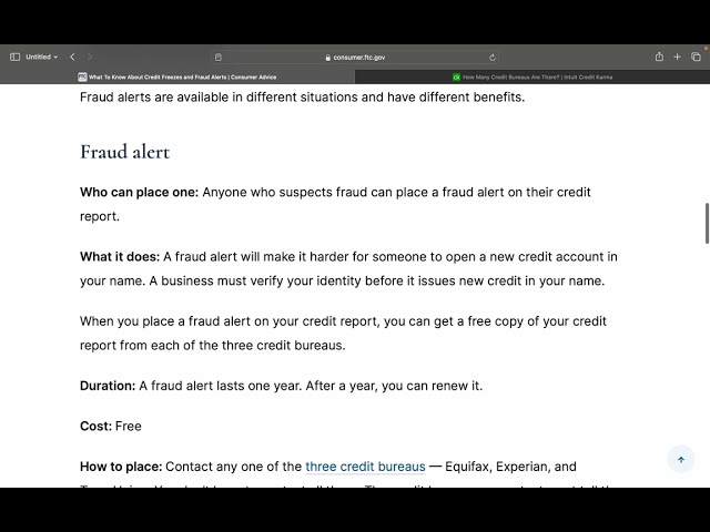 Credit Freezes and Fraud Alerts