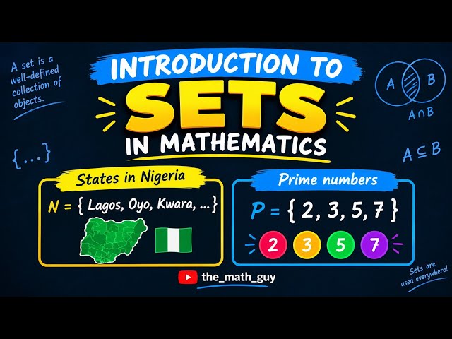 INTRODUCTION TO SETS IN MATHEMATICS  (MAT 111) Part 1