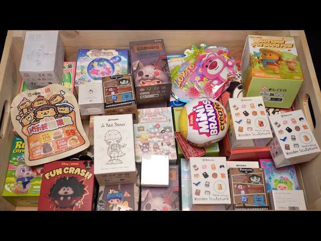 58 Min Mystery Box Unboxing – Satisfying ASMR Pop Mart HIRONO  SKULLPANDA Mini Brands Disney Sanrio