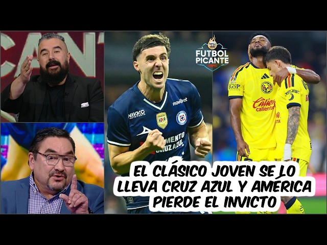 PARTIDAZO. CRUZ AZUL derrota al AMÉRICA en el CLÁSICO JOVEN y le quita el invicto | Futbol Picante