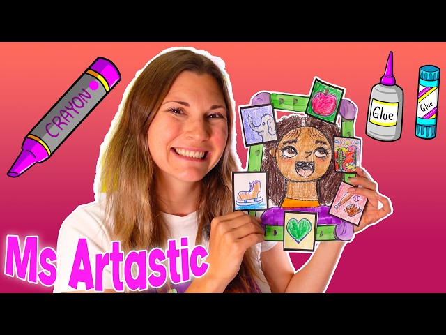 About Me Self Portrait Art Project for Kids | 1st Grade Favorite Things Lesson