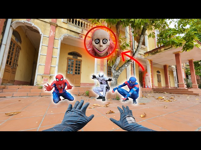Serbian Dancing Lady Vs Team Spider Man | Be friendly superheroes ( Scary POV )