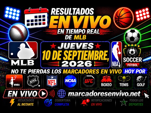 Resultados en Vivo de MLB [ NBA [ Futbol [ NHL [ WNBA [ NFL [ NCAA [ Tenis [ UFC[ EN TIEMPO REAL