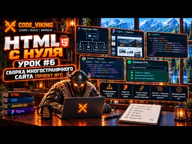 HTML с нуля #6 — Многостраничный сайт по Figma 🔥