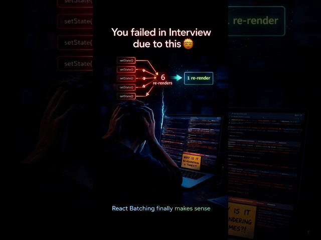 React Batching Explained Visually 🤯 #reactjs #codinginterview #anthropic #javascript