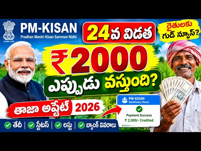 PM Kisan 24th Installment Date 2026 | When will the ₹2000 be deposited? | Latest Update