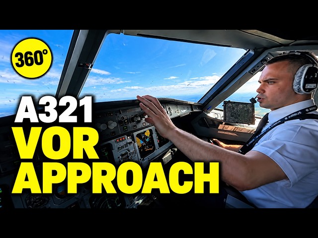 A321 VOR Approach & Landing at Domodedovo | 360° Cockpit