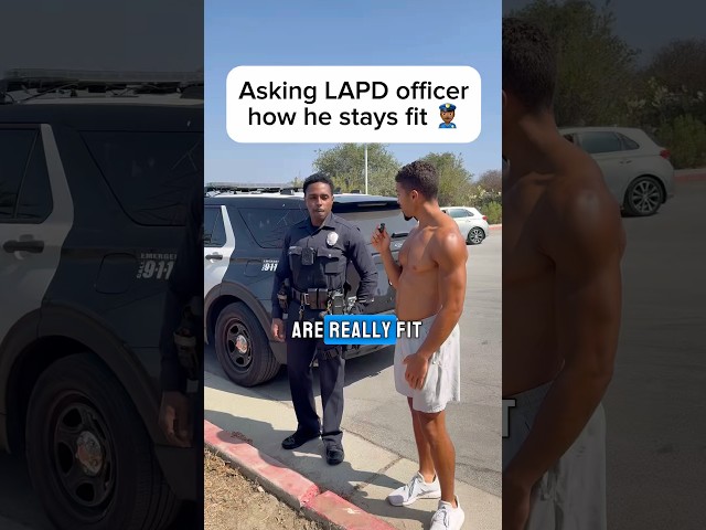 Asking an LAPD officer how he stays fit 🚔💪#fitness #workout #LAPD #motivation #calisthenics