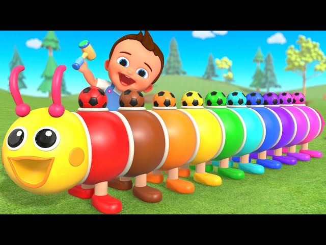 Learn Colors with Caterpillar Wooden Toys | Baby Fun Educational Activities for Toddlers & Kids