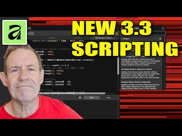 Affinity 3.3 NEW Scripting Features | New Panel | New Editor