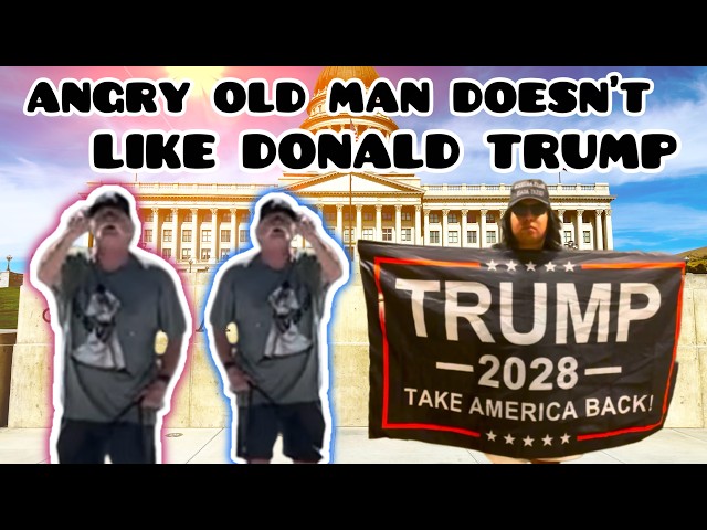 Angry Old Man YELLS At Me Over “Donald Trump 2028” Flag | First Amendment Audit