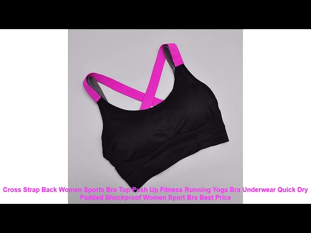Cross Strap Back Women Sports Bra Top Push Up Fitness Running Yoga Bra
