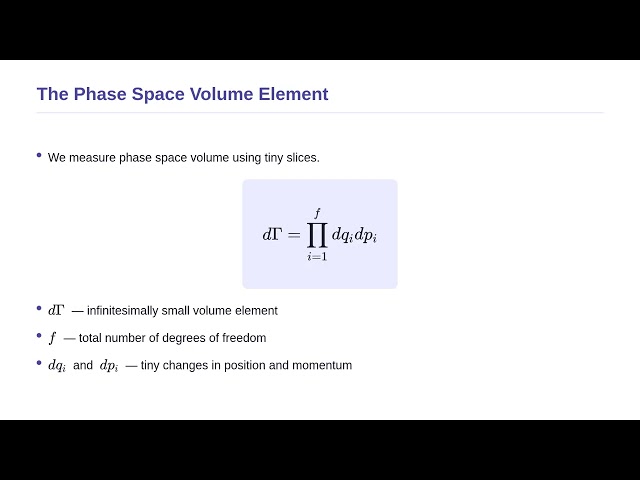 Statistical Mechanics - Phase Space