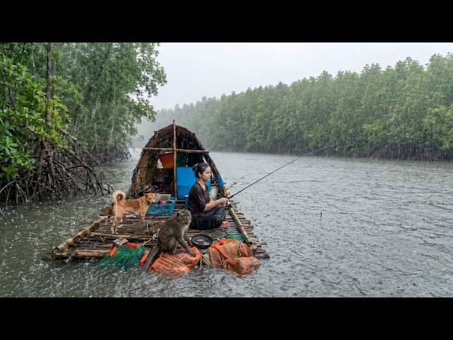 120 DAYS Alone at Sea – She Built a Floating Survival Shelter From Scratch