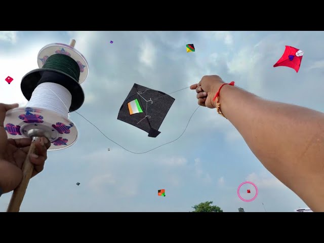 Today Kite Flying Unique Tiranga Kite 🪁 | Kite Cutting Video | Kite Fight | Kite