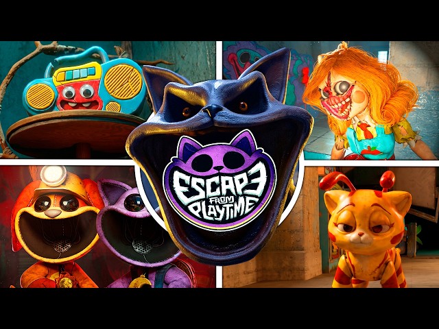 Escape from Playtime - All Jumpscares + Ending (4K Showcase)