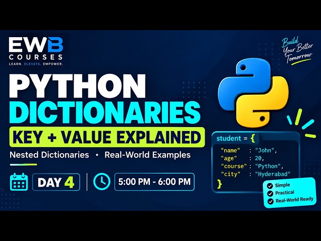 Python Dictionary Tutorial for Beginners | Key-Value Pairs & Nested Dictionaries | Day 4