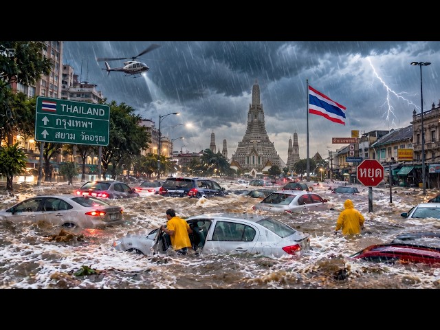 🚨BANGKOK UNDER WATER! Supercell Hail & Flash Floods Trap Millions