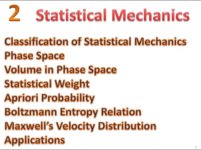 L-2 Statistical Mechanics