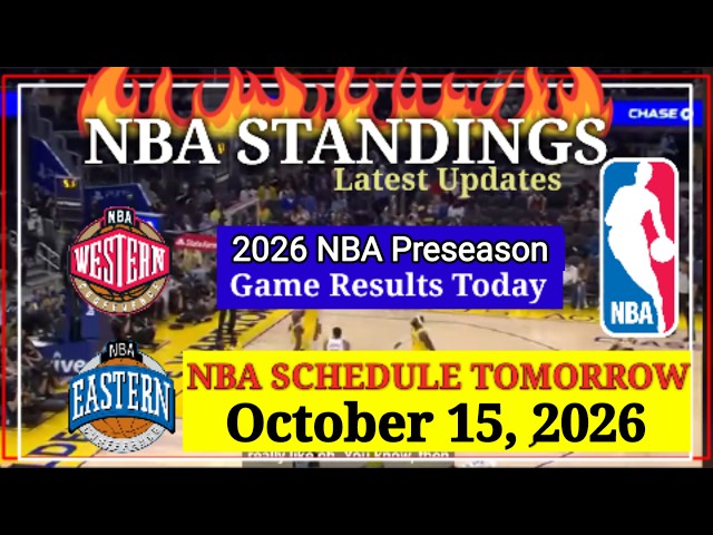NBA Updates Preseason 2026 | NBA standings preseason Results | NBA Schedule October 15, 2026