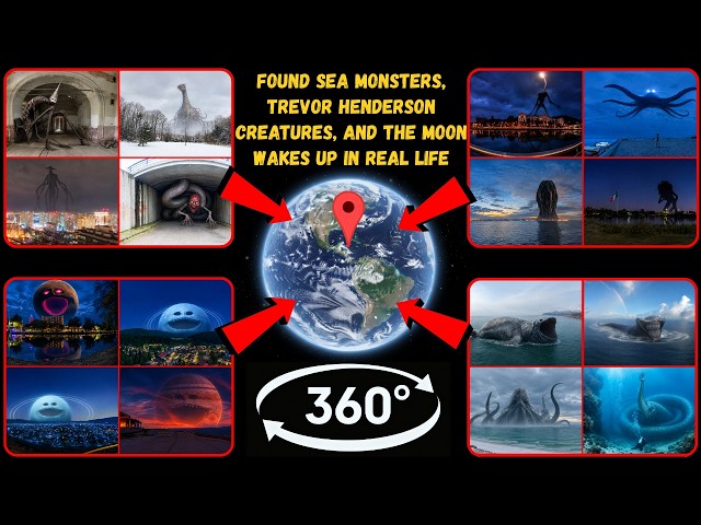 360° VR - Found Sea Monsters, Trevor Henderson Creatures, and The Moon Wakes Up in Real Life