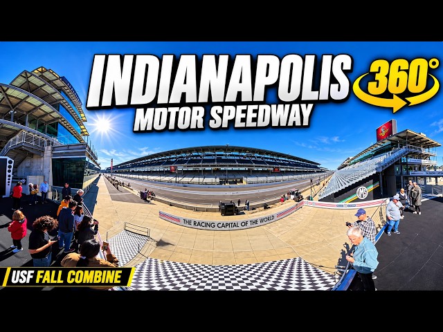 🏁 Indianapolis Motor Speedway in 360° | Race Cars Flying Past Victory Podium!