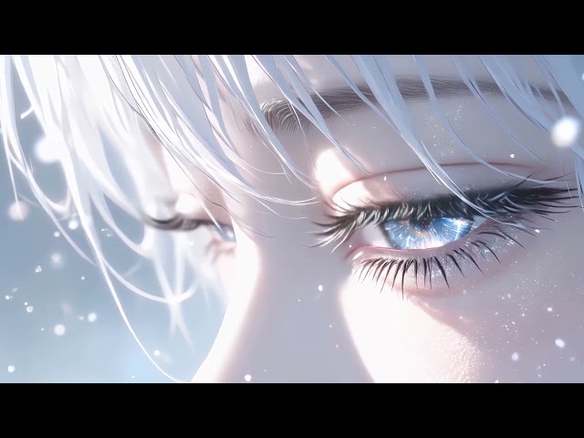 ❄️ Ethereal Blue Eyes Live Wallpaper (1 Hour) | 4K Anime Aesthetic