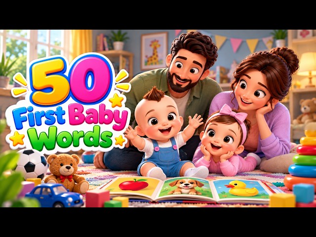 50 First Baby Words for Babies & Toddlers | Learn to Talk & Speak | Early Learning