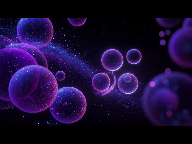 Purple Cosmic Bubbles Floating Stars Seamless Loop 4K No Copyright
