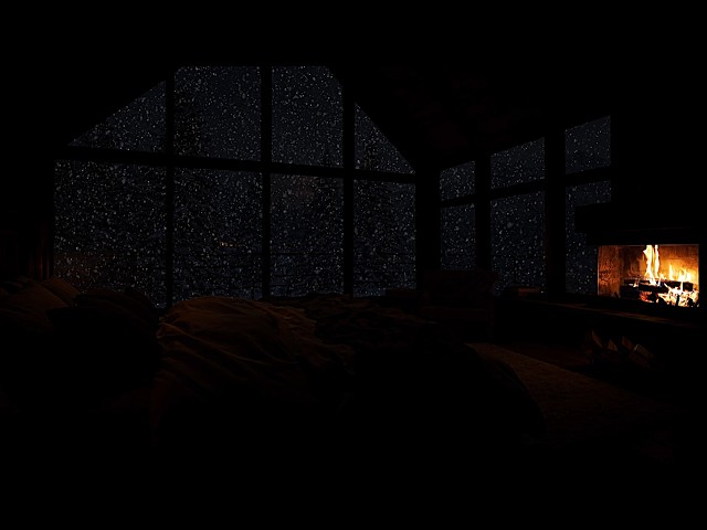 ❄️ Stop Overthinking with a Blizzard Outside 🔥 Cozy Fireplace Inside | Deep Sleep All Night (No Ads)
