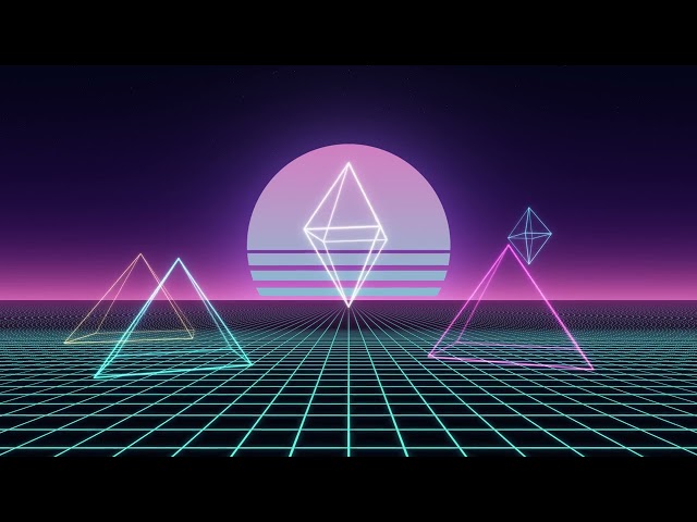 Synthwave Neon Pyramids Background Loop with Music | Free Stock Footage