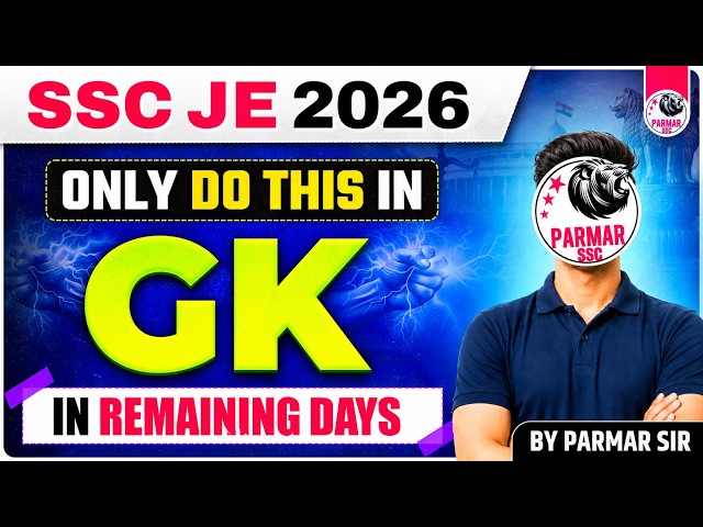 SSC JE 2026 | LAST 30 DAYS GK STRATEGY