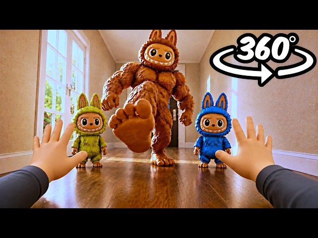 Giant Labubu Appears in YOUR House - 360°/4K (Pop Mart The Monsters)