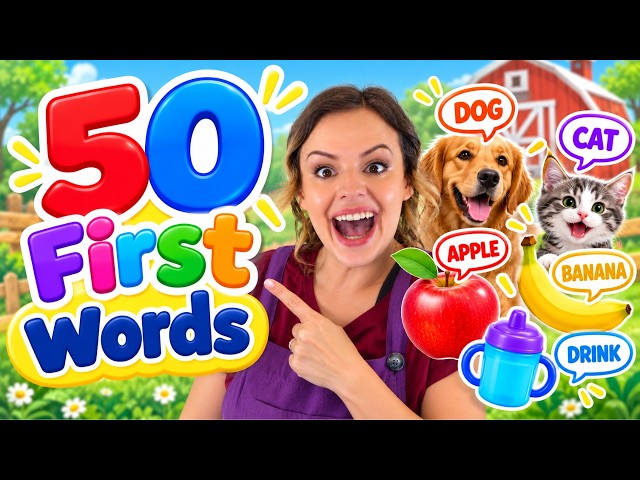 50 First Words for Babies & Toddlers | Words, Signs & Gestures with Miss Katie