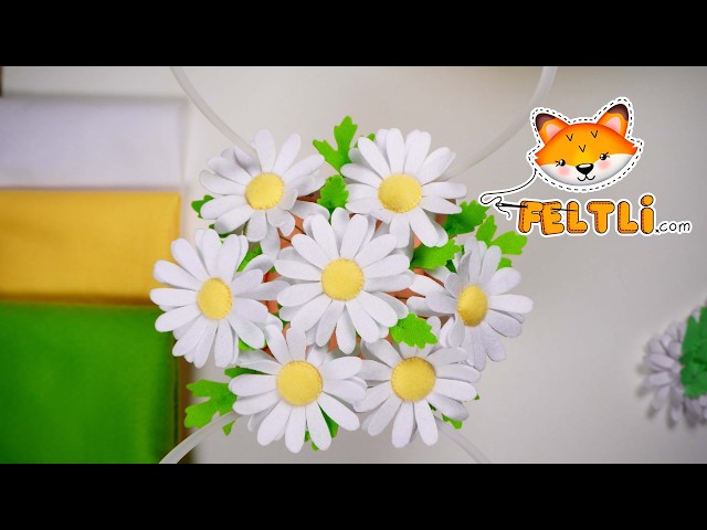 "White Flower" charity craft: DIY felt daisy bouquet / Felt daisies