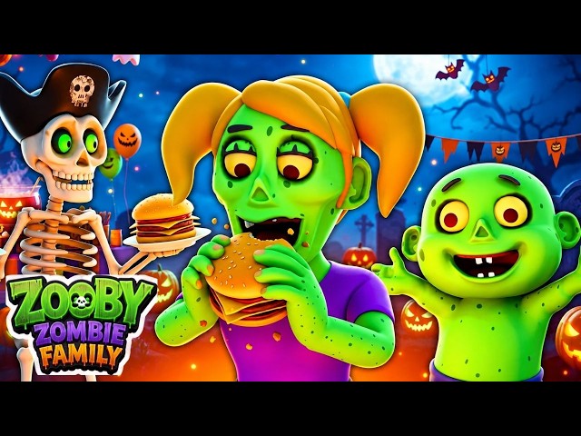 🧟‍♀️Spooky Zombie Feast 🍔| Halloween Songs For Kids With Zooby Zombie Family