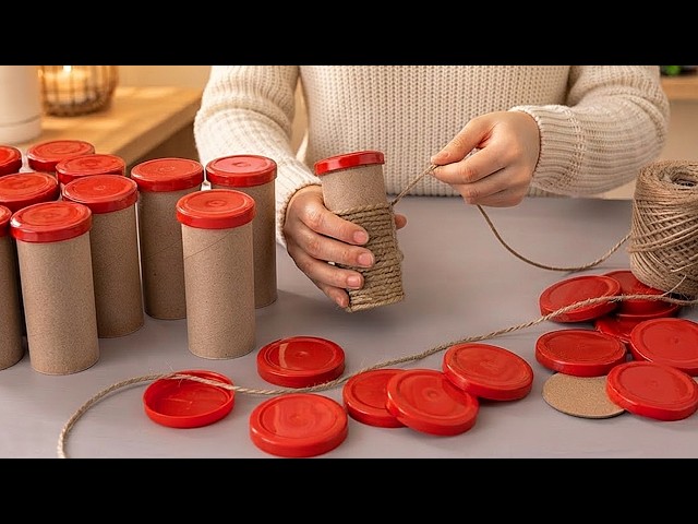 2 Luxury DIY Decor Ideas from Jar Lids & Toilet Paper Rolls