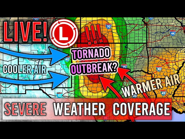 LIVE! Tornado Outbreak Coverage... Large Tornadoes, Supercells, Massive Hail... Live Weather Channel