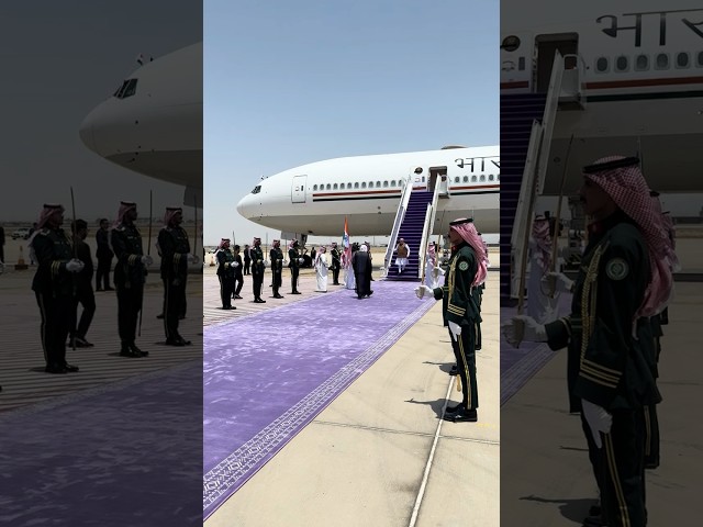 PM Modi receives 21-gun salute on arrival in Jeddah, Saudi Arabia