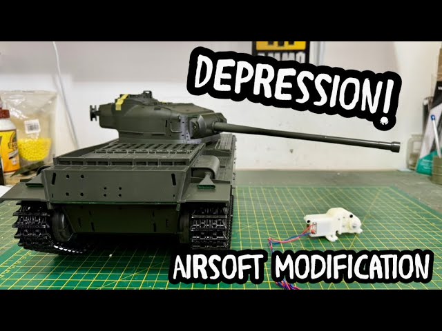 HAYA CENTURION BUILD PART 2 GUN DEPRESSION & ELEVATION MODS FOR AIRSOFT UNIT #coolgadgets RC TANK