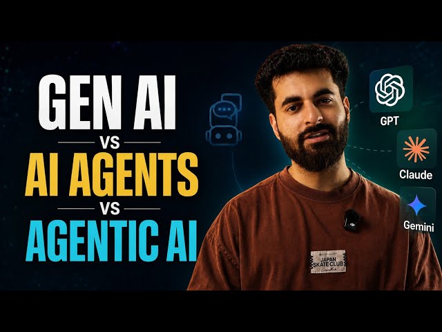 Generative AI vs AI Agents vs Agentic AI Explained | Complete Beginner's Guide (2026)