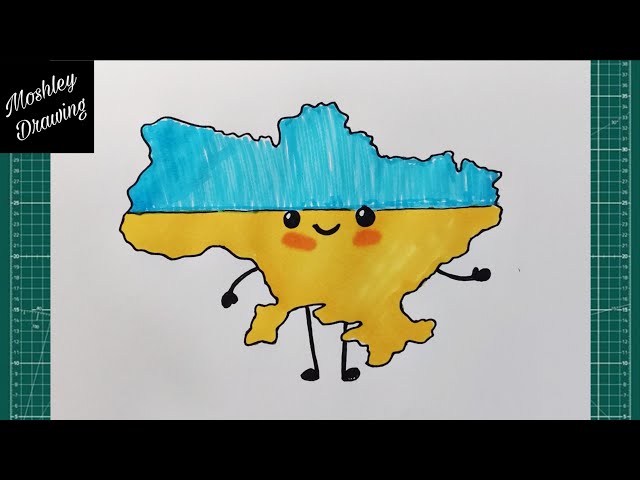 How to Draw Ukraine Map Cartoon Step by Step