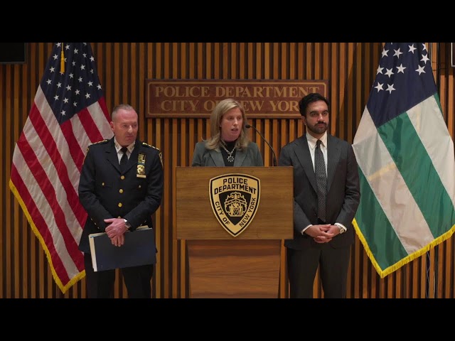 Commissioner Tisch and Mayor Mamdani announce quarterly crime statistics.
