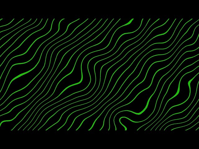 Green Wavy Line Background Animation | Black Screen | 4K Seamless Loop
