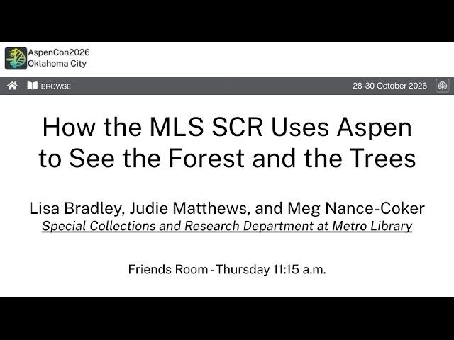 How the MLS SCR Uses Aspen to See the Forest and the Trees