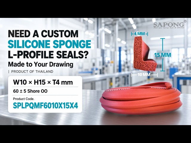 Silicone Sponge L-Profile Seals | Custom Made in Thailand | SAPONG®