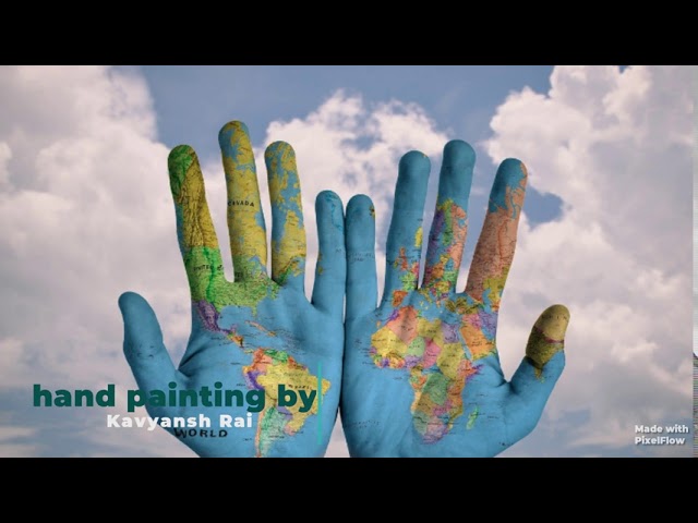 World map hand painting by Kavyansh Rai