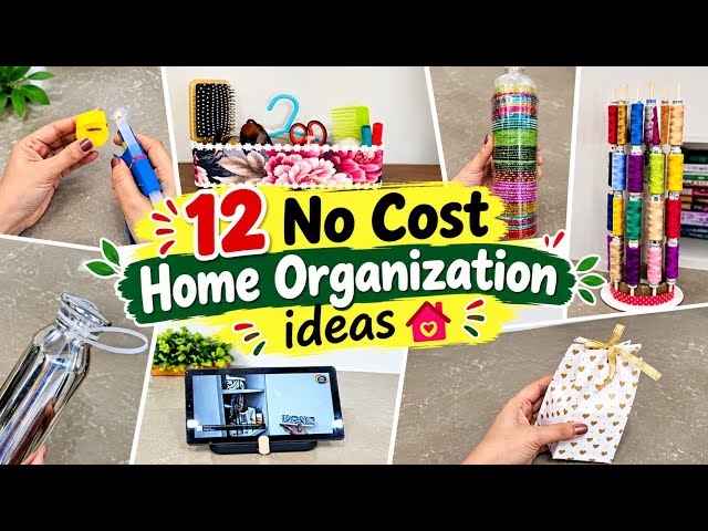 12 No Cost Home Organization DIY ideas | DIY Organizers | Useful Home Hacks 