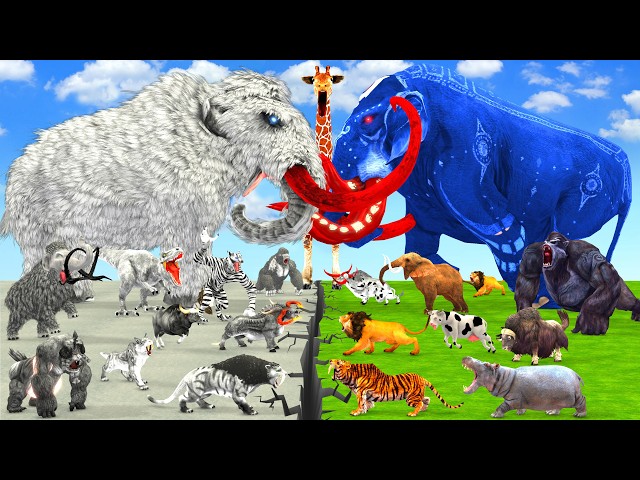 Prehistoric Ice Age Animals vs Real Animals Size Animal Epic Battle Animal Revolt Battle Simulator